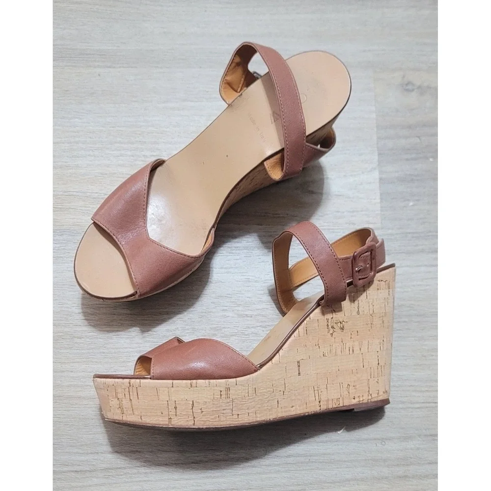 J.Crew Women's Maryanne Cork Wedge Platform Sandals  Size 10 Made In Italy‎ 🇮🇹